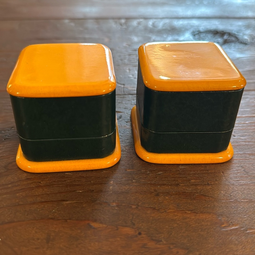 Lot of **2** Morgan & Company Jewellers Wooden Ring Boxes Jewelry Vintage
